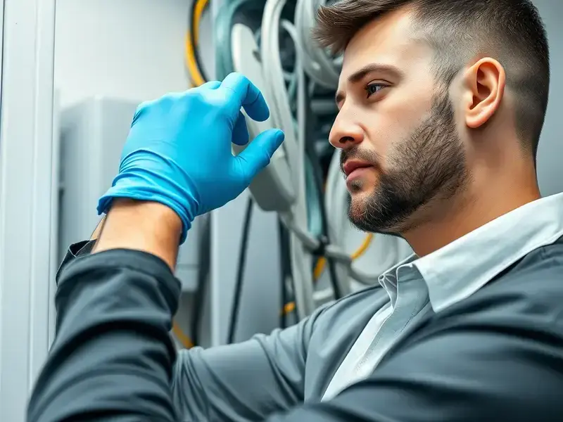 Service technician at work